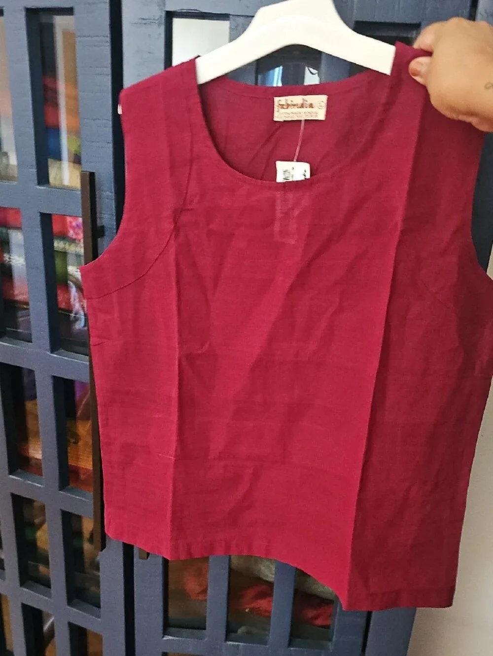FABINDIA new* Sleeveless Tank in Wine Red